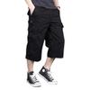 MAGNIVIT Mens Capri Long Twill Elastic Cargo Shorts Below Knee 3/4 Cargo Shorts Cotton Relaxed Fit Casual Multi-Pocket Black 38 view 1