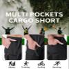 MAGNIVIT Mens Capri Long Twill Elastic Cargo Shorts Below Knee 3/4 Cargo Shorts Cotton Relaxed Fit Casual Multi-Pocket Black 38 view 4
