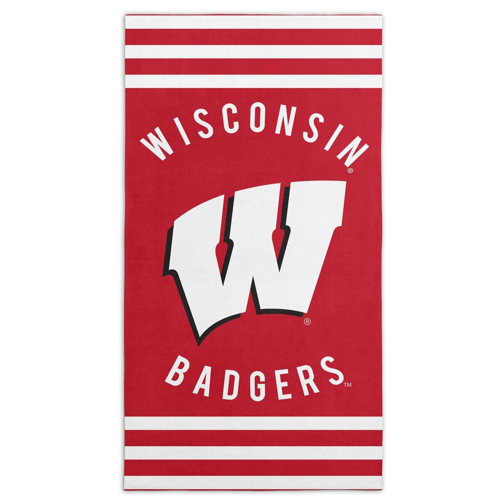 Northwest NCAA Wisconsin Badgers Unisex-Adult Beach Towel, 30" x 60", Stripes