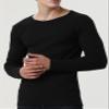 Comfneat Men's 2-Pack Thermal Long Sleeve Undershirt Waffle Knit Soft Comfy Crew Neck Underwear Top (Black 2-Pack, L) view 2