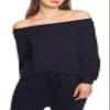 1 STATE Lace-Trim Off-The-Shoulder Top (Blue, M) view 1
