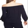 1 STATE Lace-Trim Off-The-Shoulder Top (Blue, M) view 2