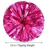 Ueerdand Pack of 4 Cheerleading Pom Poms Foil Plastic Metallic Cheerleader Pom Poms for Cheer Sport Kids Adults Team Spirit Cheering (Rose Red) view 2