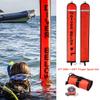 4ft Red Scuba Diving SMB, Open Bottom Surface Marker Buoy with Safety Sausage with 49ft Alloy Dive Reel and Double-Ended Bolt Clip for Underwater Sports-Gray view 2