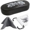 MyEyeglassCase - Men Sunglasses Case in Skulls Print - Glasses Case Holder in Elegant Distressed Grey - Eyeglasses Case Hard Shell with Microfiber Pouch & Cloth for Men and Women (AS87 Skulls) view 1