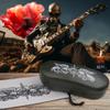 MyEyeglassCase - Men Sunglasses Case in Skulls Print - Glasses Case Holder in Elegant Distressed Grey - Eyeglasses Case Hard Shell with Microfiber Pouch & Cloth for Men and Women (AS87 Skulls) view 2