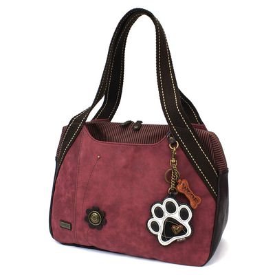 Chala Bowling Bag Burgundy - PawPrint B&W