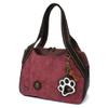 Chala Bowling Bag Burgundy - PawPrint B&W view 1