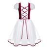 Freebily Kids Girls Romantic Ballet Dance Tutu Dress Costume Lacework Velvet Long Ballerina Skating Dress Summer Dress Burgundy 5-6 view 1