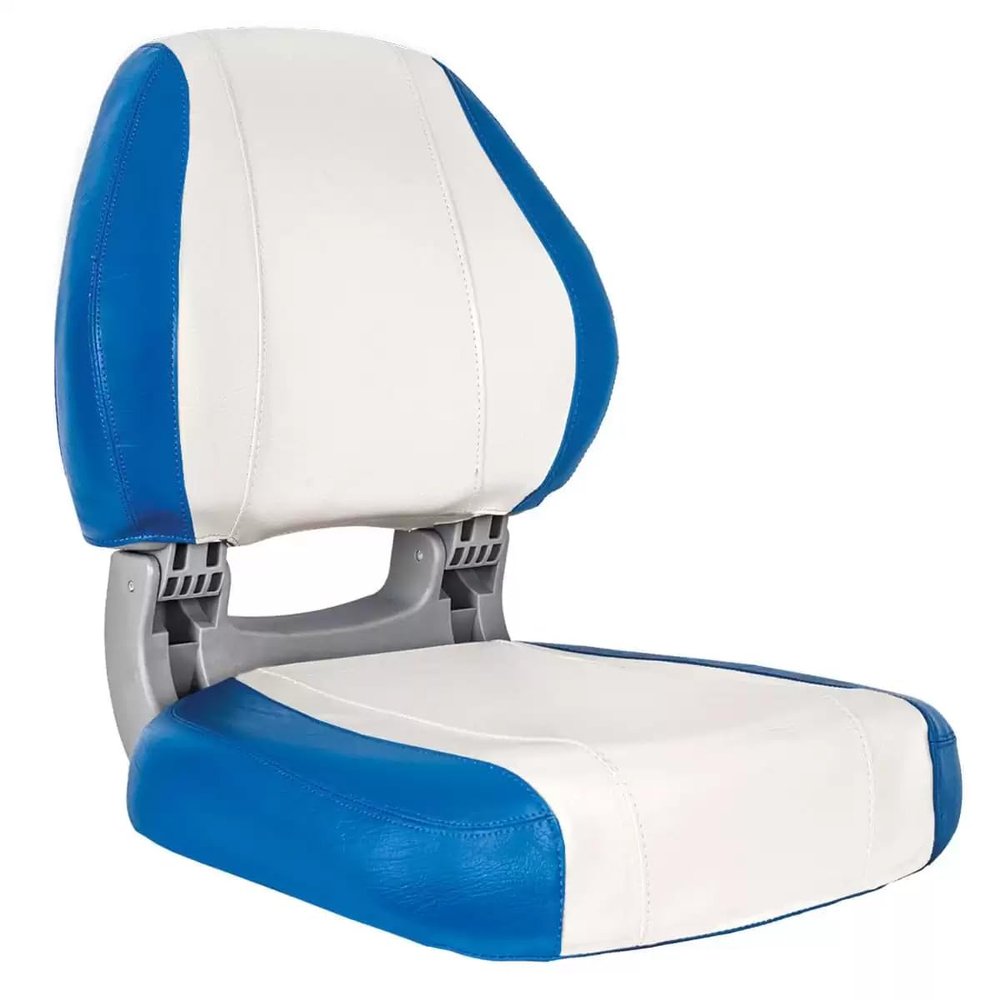 Oceansouth Sirocco Folding Boat Seat (Blue/White, Sirocco Folding Boat Seat) fishing folding chair black light back cushion boat seats leaders accessories bucket seat covers waterproof cushions