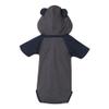 UGP Campus Apparel Michigan Wolverines Primary Logo Hooded Bear Ears Creeper Bodysuit - Newborn - Vintage Navy view 3