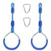 Ninja Ring Backyard Gymnastic Fitness Fist Outdoor Jungle Gym Play Set Playground Training Equipment, 2 Blue Swing Monkey Bar Hang Climbing Ring Warrior Obstacle Course Trapeze Slackline Attachments view 1