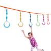 Ninja Ring Backyard Gymnastic Fitness Fist Outdoor Jungle Gym Play Set Playground Training Equipment, 2 Blue Swing Monkey Bar Hang Climbing Ring Warrior Obstacle Course Trapeze Slackline Attachments view 4