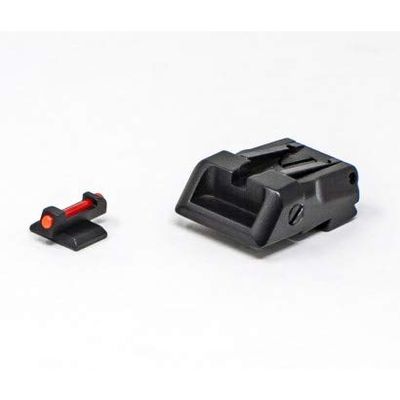 Compatible with Kimber - Adjustable Sight Set - RED Fiber Optic, Black Target