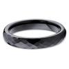 Silly Kings Jewelry 4mm Diamond Cut Tungsten Ring Black Tungsten Band Tungsten Carbide Ring Men & Women Comfort Fit (8) view 2