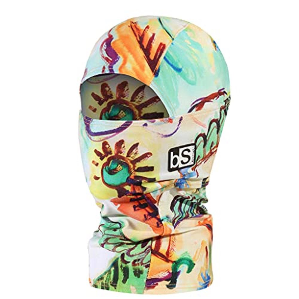 BLACKSTRAP Kids' Hood ExoHinge Balaclava Ski Mask, Helmet Compatible, Keeps Kids Comfortable and Warm, [Finger Paint]
