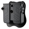 Double Magazine Pouch Fit 9mm 10mm .40 .45 Caliber Dual & Single Stack Magazines - Universal Mag Holder | Polymer Paddle Holster | Adjustable Size & Cant | Ambidextrous | Outside Waistband | Black view 1