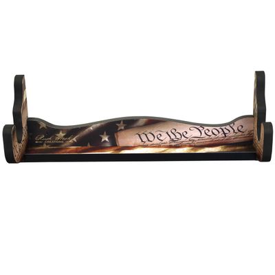 Rush Creek Creations | Indoor 1-Gun Rack for Wall for Shooting Rifles and Airsoft Shotguns, Single Gun Storage for Real Guns/Firearms, Red, White & Blue