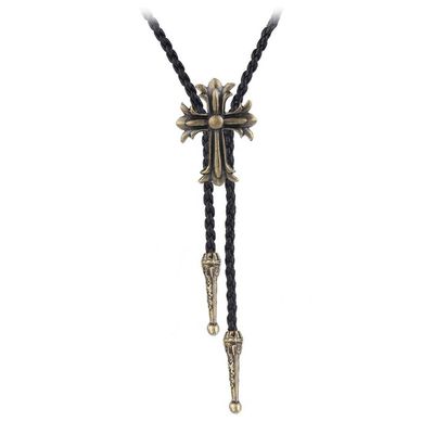 BRBAM Vintage Style Bolo Tie Western Cowboy Leather Rodeo Bolo Bola Tie Necktie for Man (Cross-G)