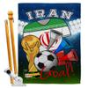 World Cup Iran Flags Iranian Banner Room Wall Art Flag Poles For Outside House Patio Porch Lawn Garden Stand Tapestry Yard Signs FIFA Gifts Sports Fan Trophy Soccer Game Football Made In USA view 1