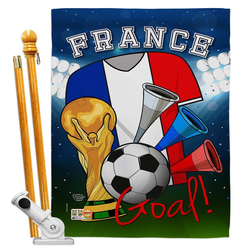 World Cup France Flags French Banner Room Wall Art Flag Poles For Outside House Patio Porch Lawn Garden Stand Tapestry Yard Signs FIFA Gifts Sports Fan Trophy Soccer Game Football Made In USA