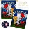 World Cup France Flags French Banner Room Wall Art Flag Poles For Outside House Patio Porch Lawn Garden Stand Tapestry Yard Signs FIFA Gifts Sports Fan Trophy Soccer Game Football Made In USA view 3
