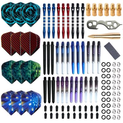 SHOT TAKER CO. EST. 2017 Deluxe Darts Tune up Kit Box | Flights, Sharpener, Shafts, O-Rings, Flight Savers, Accessories (10416-Essential)