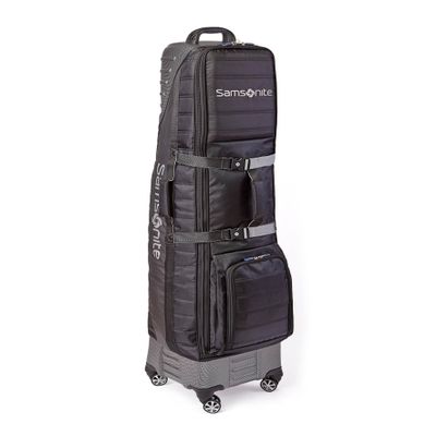 Samsonite The Protector Hardside and Softside Golf Travel Bag with Shark Wheels, Waterproof Exterior (Black, One Size)