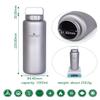 iBasingo 1050ml/35.5 oz Titanium Water Bottle with Handle Outdoor Leak-Proof Wide Mouth Sport Drinking Bottle Camping Tea Coffee Canteen Kettle for Hiking Climbing Running A-Ti3006D view 3