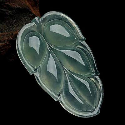 A Goods Jade Leaves Pendant Leaves Jade Pendant Men and Women Jade Necklace