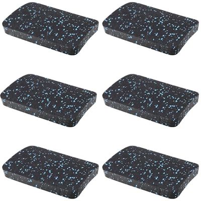 BestXD Heavy Duty Treadmill Mat Pads - 6 PCS 0.55" Ultra-Dense Rubber Anti-Vibration Pads - Professional Grade Floor Protection for Large Machines and High-Impact Use