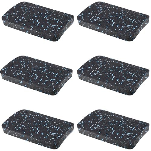 BestXD Heavy Duty Treadmill Mat Pads - 6 PCS 0.55" Ultra-Dense Rubber Anti-Vibration Pads - Professional Grade Floor Protection for Large Machines and High-Impact Use