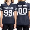 Custom Replica Football Jersey for Women Add Your Team Name and Number Personalized T-Shirt 2 Sided True Navy view 2