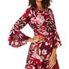 bar III Printed Bell-Sleeve Dress (Dark Red, 8) view 1