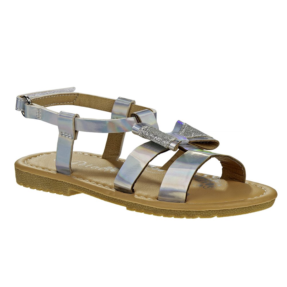 Josmo Baby-Girl's Ariana Flat Sandal, Silver, 6 Toddler