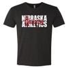 CornBorn Premium Ultra-Soft Tri-Blend Nebraska Athletics Legacy Script Huskers Tee Shirt - Black - Medium view 1