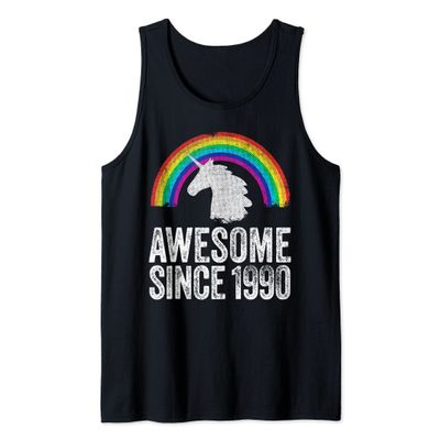 1990 33rd Birthday Gift Unicorn Rainbow 33 Years Old Women Tank Top
