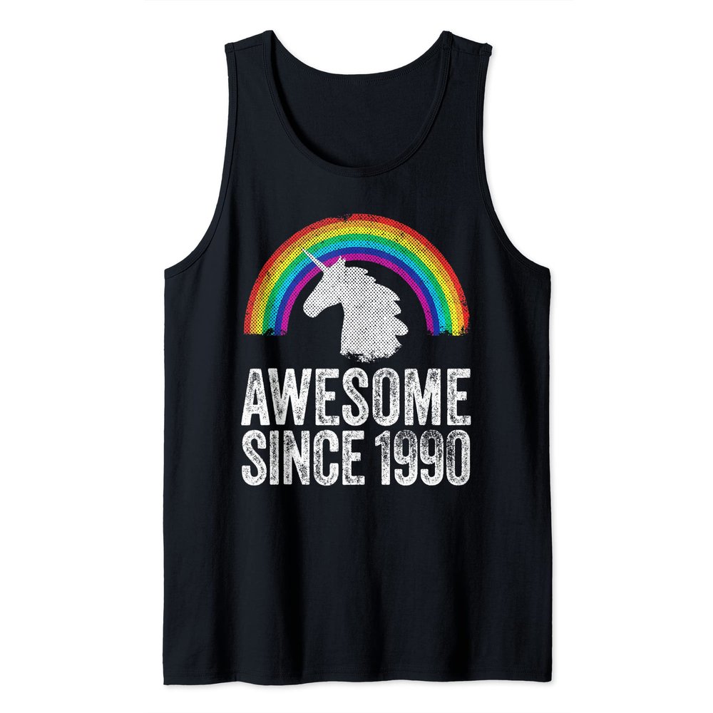 1990 33rd Birthday Gift Unicorn Rainbow 33 Years Old Women Tank Top