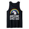 1990 33rd Birthday Gift Unicorn Rainbow 33 Years Old Women Tank Top view 1