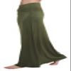 Urban CoCo Women's Stylish Spandex Comfy Fold-Over Flare Long Maxi Skirt (S, Army Green) view 1