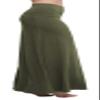 Urban CoCo Women's Stylish Spandex Comfy Fold-Over Flare Long Maxi Skirt (S, Army Green) view 2