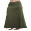 Urban CoCo Women's Stylish Spandex Comfy Fold-Over Flare Long Maxi Skirt (S, Army Green) view 3