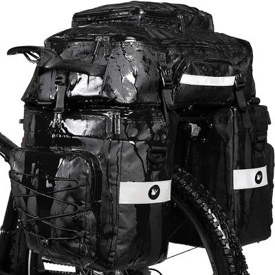 HUNTVP Bike Pannier Bag Bicycle Rear Rack Bag Waterproof - 3 in 1 Cycling Multi Function Rear Seat Bag with Rain Cover