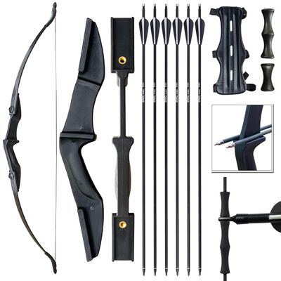 IS-TONGTU Archery Bow for Adult Beginner, Left and Right Handed Recurve Bow and Arrow 20LB 30LB 40LB Takedown Bow Set Easy to Assemble (Black, 40 LB)
