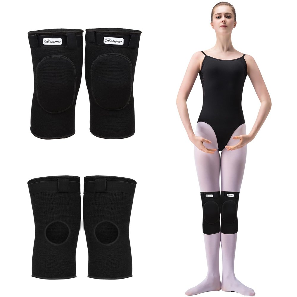 Bezioner Knee Pads Volleyball,Thick Sponge Anti-Slip,Dance Knee Pads for Women Yoga Basketball Football Youth Girls Black M