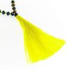 32" Necklace Long Beaded Yellow Peacock Premium Glass Beads With Tassel Pendant Unique Chic Crystal Rhinestone Elegant Jewelry Necklace For Women view 2