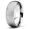 Silly Kings Jewelry Gray Tungsten Band 8mm Tungsten Carbide Ring Brushed Tungsten Band Wedding Band (6.5) view 1