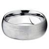 Silly Kings Jewelry Gray Tungsten Band 8mm Tungsten Carbide Ring Brushed Tungsten Band Wedding Band (6.5) view 2
