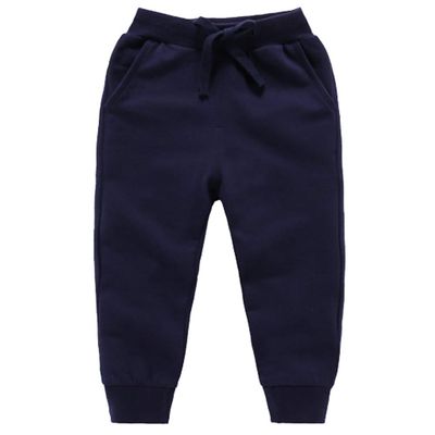 Ding-dong Baby Toddler Kid Boy Solid Cotton Active Pants Casual Drawstring Jogger Sport Jogger PantsNavy,4T