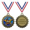 Kindergarten Graduation Gold Large 3 Inch Engraved Medals Trophy Award Personalized Free D03-FCL499 50PK view 1
